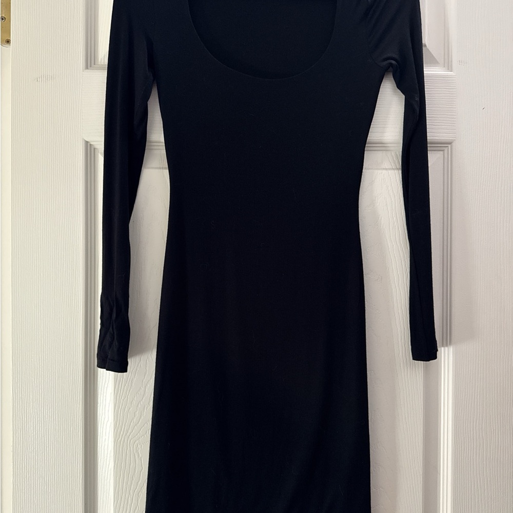 Bar III Classic Black Long Sleeve Dress